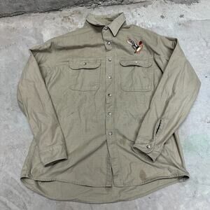 Gander Mountain Shirt Men's‎ XXL Tall Size Beige Thick VTG Y2K Western Hunting